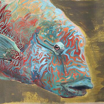 Artwork thumbnail, Endangered animal Alphabet - Humphead Wrasse by Erica Bottger