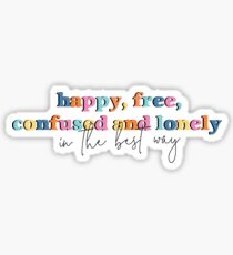 22 Sticker, 22 Taylor Swift, Happy Free Confused and Lonely Sticker