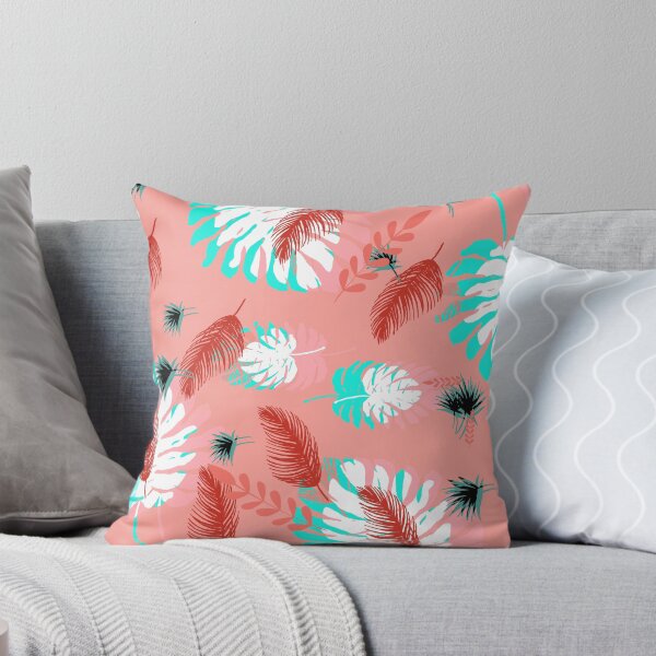 Item preview, Hawaii Coral and Teal Tropical Leaves designed and sold by M Designs Co.