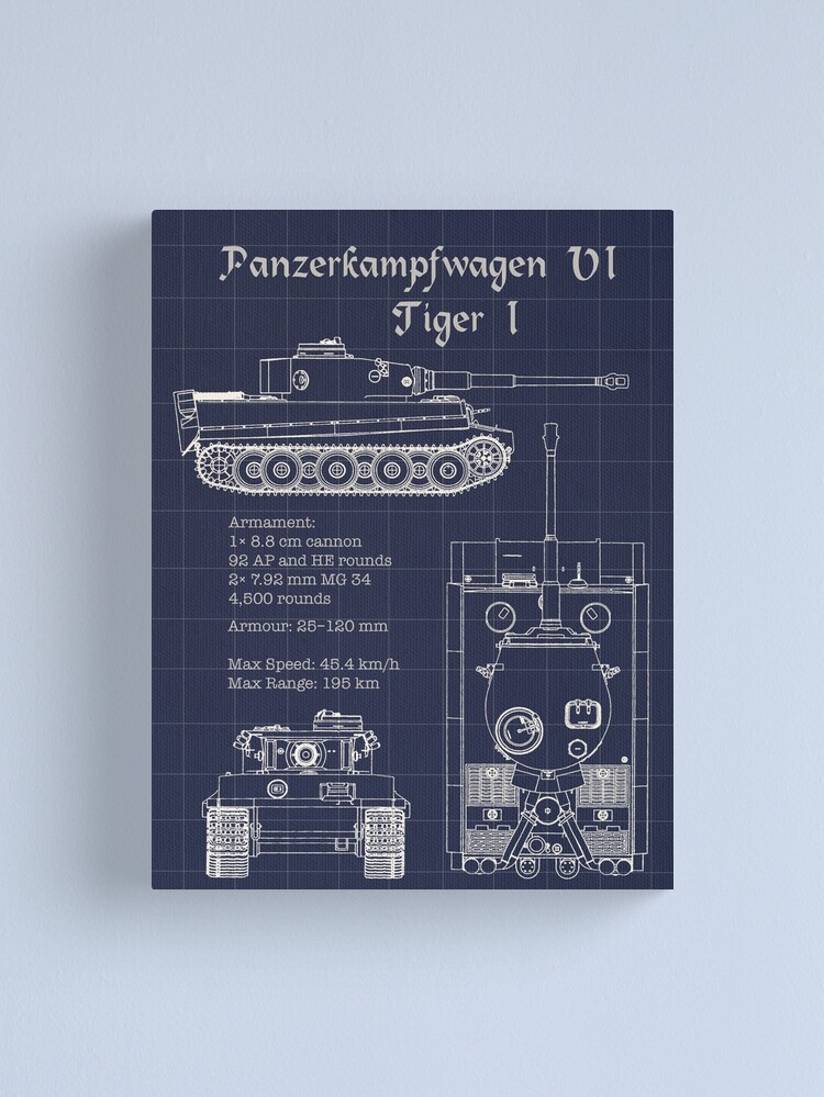 Panzerkampfwagen VI Tiger I Blueprint Fitted Scoop T-Shirt for Sale by The  War Effort