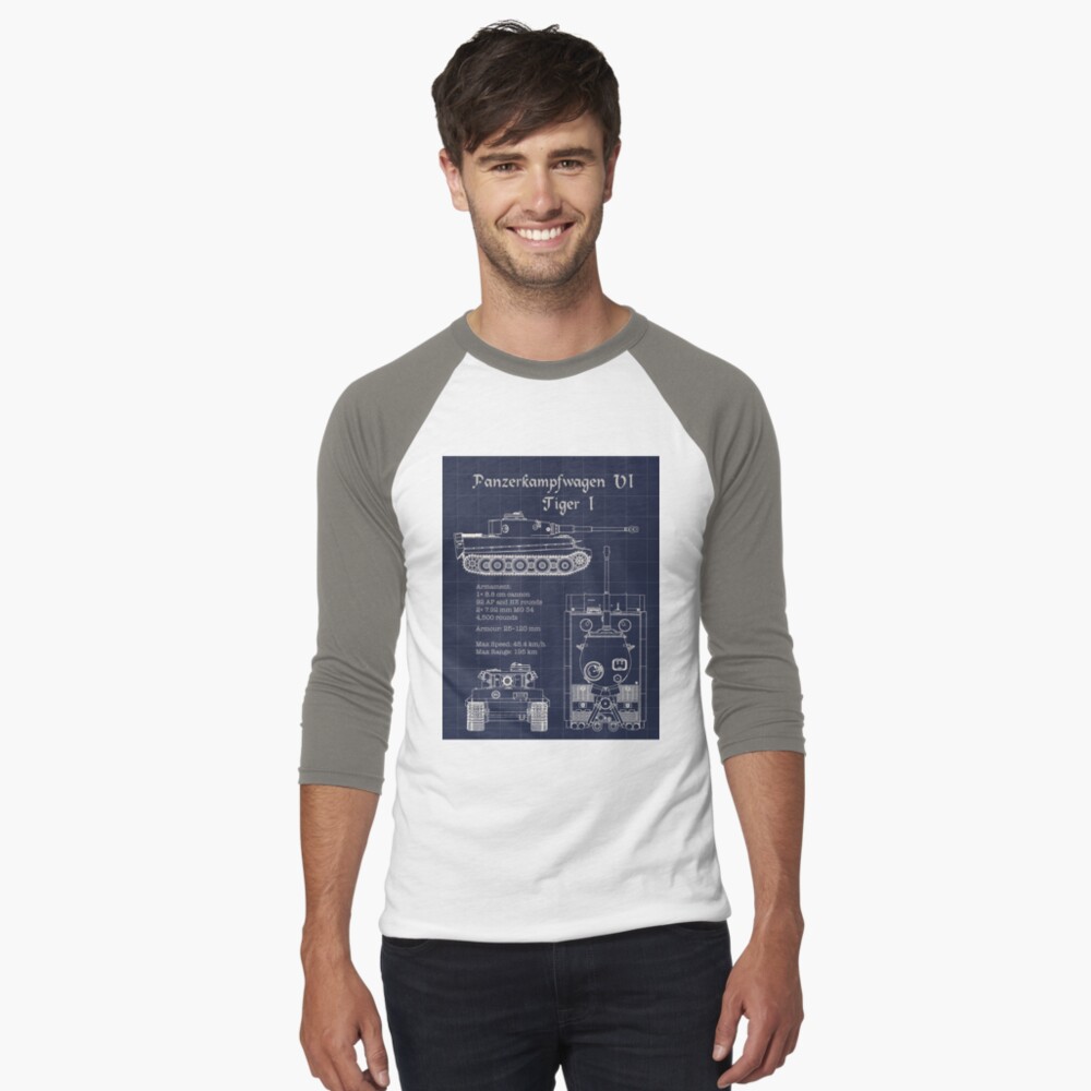 Panzerkampfwagen VI Tiger I Blueprint Fitted Scoop T-Shirt for Sale by The  War Effort