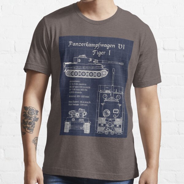 Panzerkampfwagen VI Tiger I Blueprint Fitted Scoop T-Shirt for Sale by The  War Effort