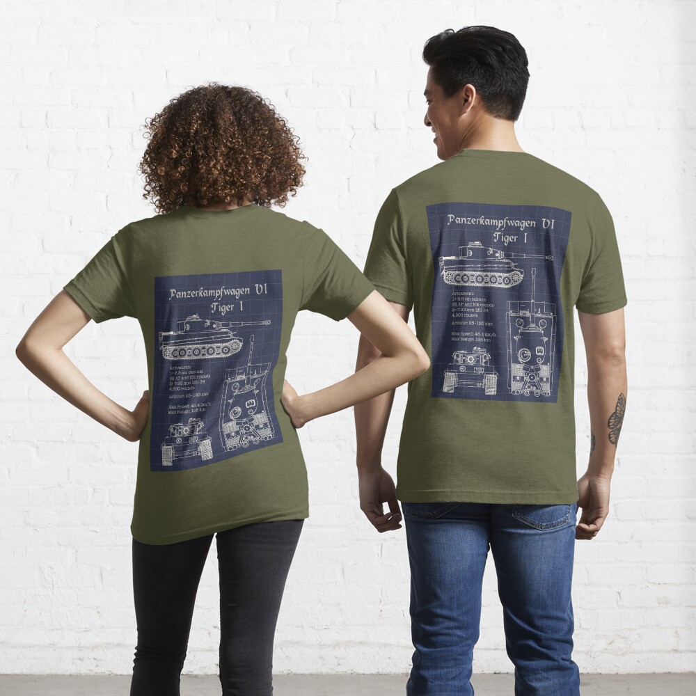 Panzerkampfwagen VI Tiger I Blueprint Fitted Scoop T-Shirt for Sale by The  War Effort