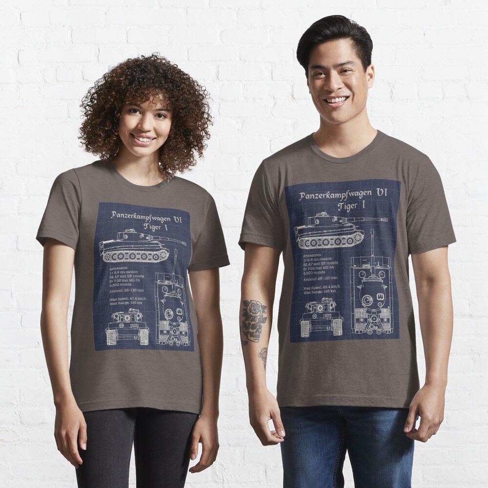 Panzerkampfwagen VI Tiger I Blueprint Fitted Scoop T-Shirt for Sale by The  War Effort