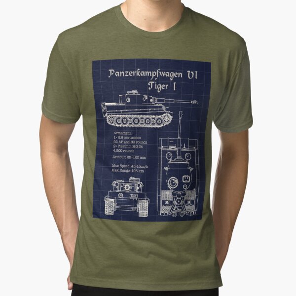 Panzerkampfwagen VI Tiger I Blueprint Fitted Scoop T-Shirt for Sale by The  War Effort