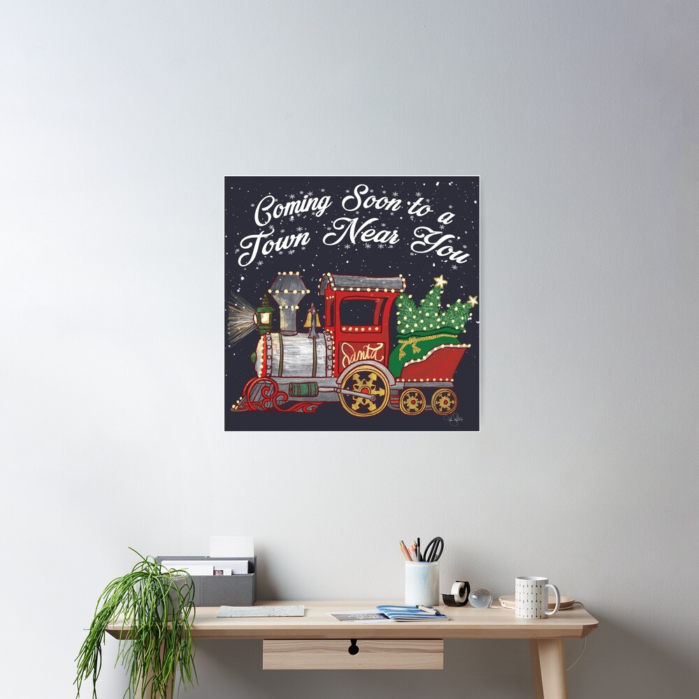 Santa Clause Is Coming To Town Toy Train Poster