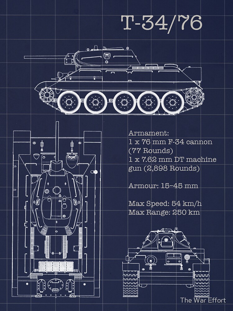 Panzerkampfwagen VI Tiger I Blueprint Fitted Scoop T-Shirt for Sale by The  War Effort