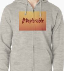 Deplorable Hashtag Zipped Hoodie