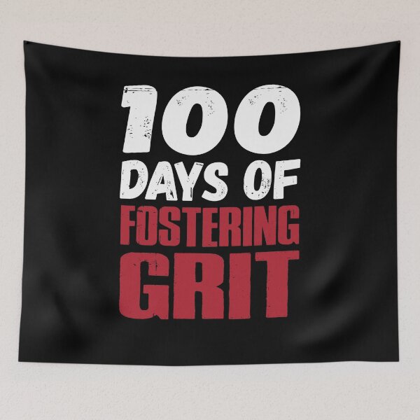 Item preview, 100 Days Fostering Grit Happy 100th School Day Shirt designed and sold by woodsgoodsco.