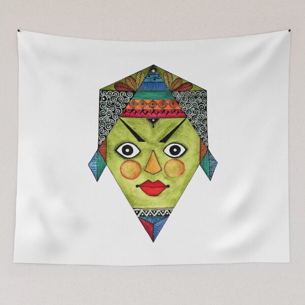 Item preview, Tribal Mask Cute Watercolor Art  designed and sold by Oirabot.
