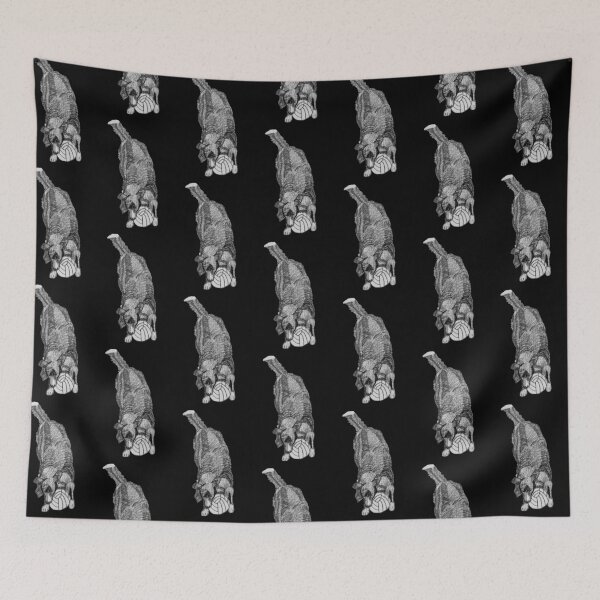 Item preview, Hand Drawn Pencil Drawing of Border Collie Playing Ball on Black designed and sold by Karen McFarland.