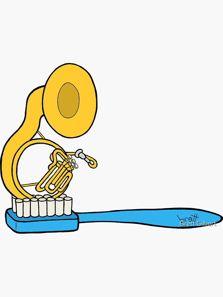 "Tuba Toothpaste" Sticker by bgilbert Redbubble