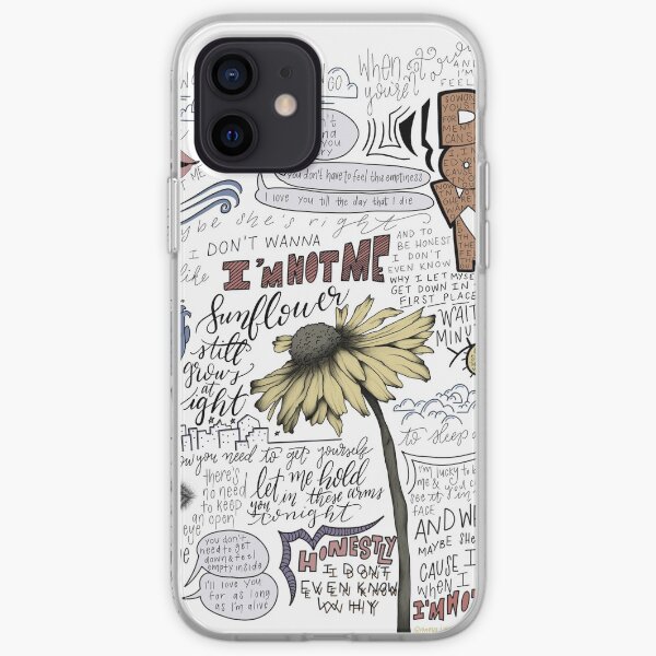Sunflower Lyric Art iPhone Soft Case