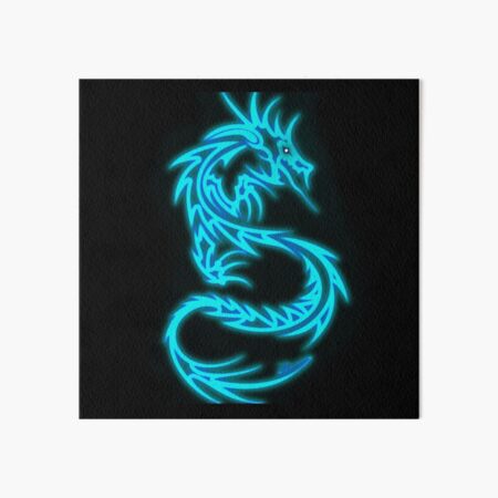 Blue Neon Dragon Wall Art Redbubble - electro dragon tail roblox