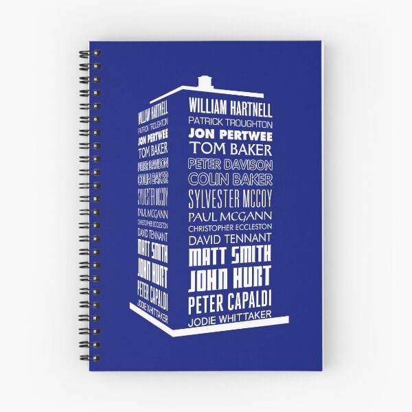 Item preview, Police Box Names - Chronological Hartnell to Whittaker in white designed and sold by Dalekboy.