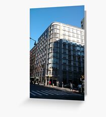 #city #architecture #business #office #modern #facade #window #apartment #street #sky #reflection #skyscraper #outdoors #horizontal #colorimage #builtstructure #glassmaterial #nopeople #day Greeting Card