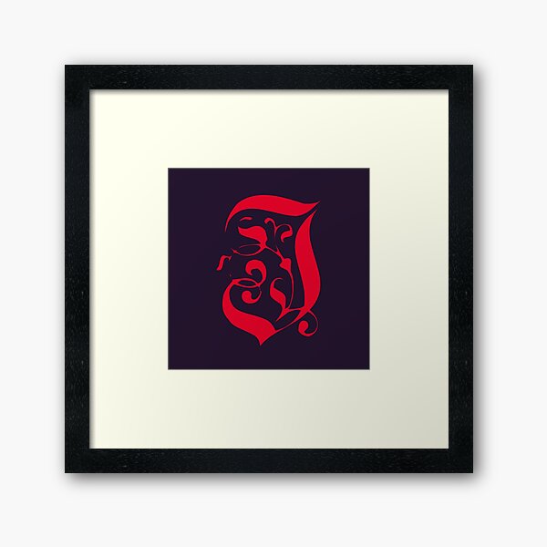 scarlet letter J Framed Art Print