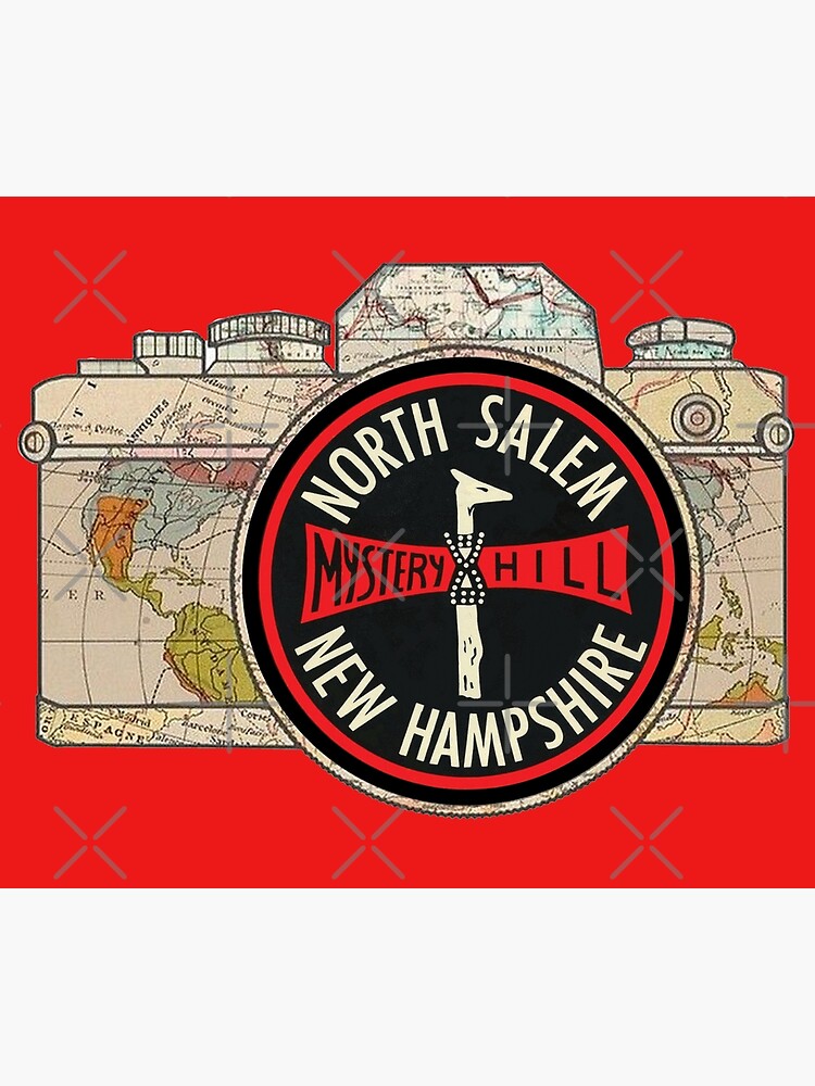 "Map Camera with Mystery Hill North Salem New Hampshire Vintage Travel Decal image in the Lens