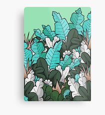 Green jungle leaves Metal Print