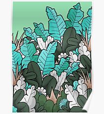 Green jungle leaves Poster