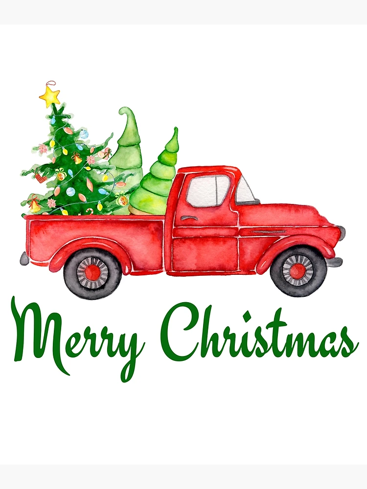 Vintage Red Truck Personalized Christmas Mug