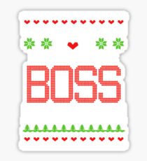 Be nice to the Boss Santa is watching Ugly Christmas sweater T-shirt Sticker