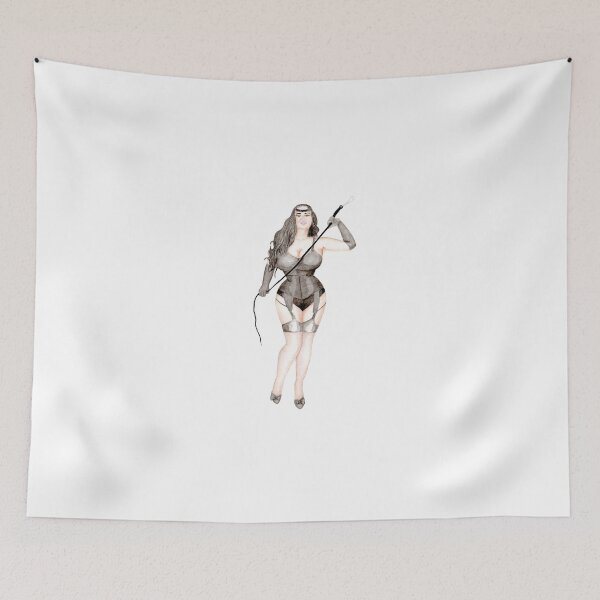 Item preview, Curvy Dominatrix watercolor designed and sold by PinUpsandPulp.