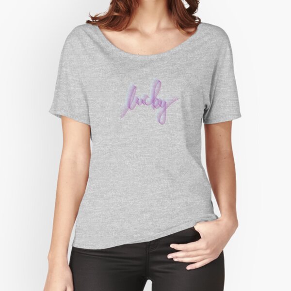 "Lucky" Happy Words Series Relaxed Fit T-Shirt
