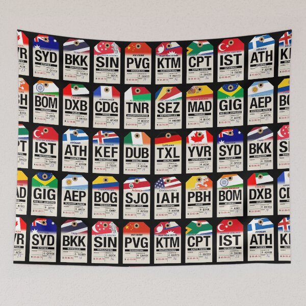 Item preview, Airline Luggage Tags Mosaic designed and sold by travelwitheric.