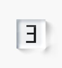 E Backwards Letter - There Exists (Maths Symbol) Acrylic Block