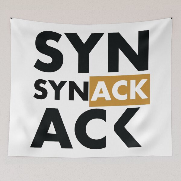 Item preview, SYN ACK Gold Black TCP Connection Establishment Gift Idea for System Administrators designed and sold by SphereZones.