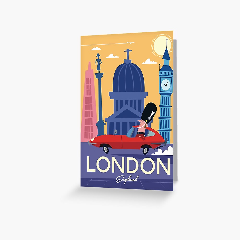 London England poster Greeting Card for Sale by Gary Godel