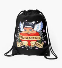 Tattoo Style Pin Up Girl Drawstring Bag
