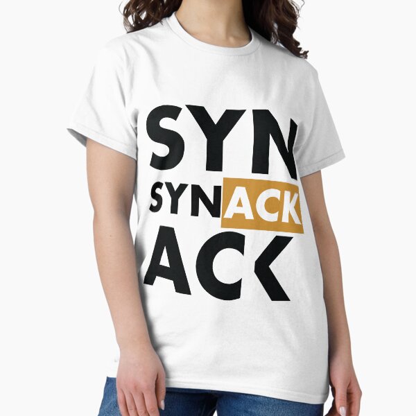 Item preview, SYN ACK Gold Black TCP Connection Establishment Gift Idea for System Administrators designed and sold by SphereZones.