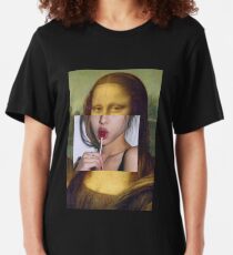 Mona Lisa Lolly Pop - Collage Slim Fit T-Shirt