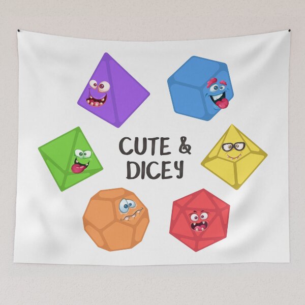Item preview, Cute and Dicey Funny and Cute Polyhedral Dice Set Tabletop RPG designed and sold by pixeptional.