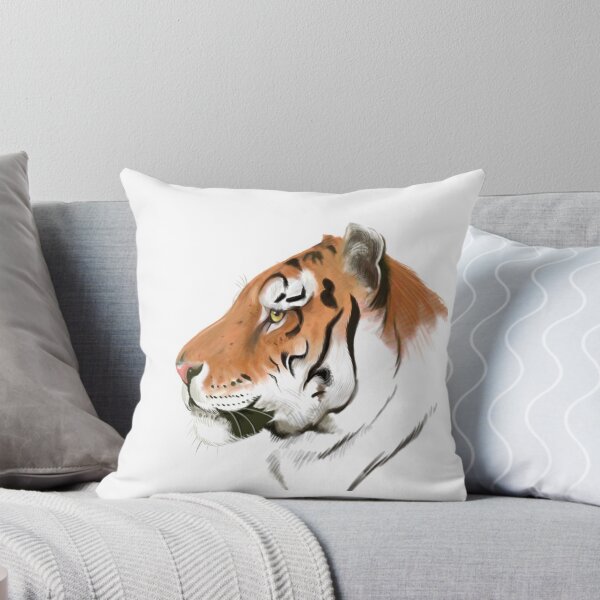 Item preview, Portrait of a Tiger on white background designed and sold by artbywilf.