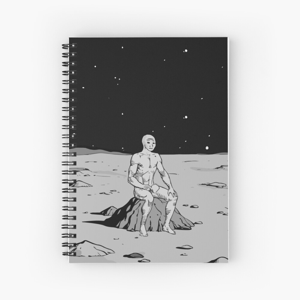 Space Wojak Greyscale Spiral Notebook By Levonsan Redbubble - doctor manhattan roblox