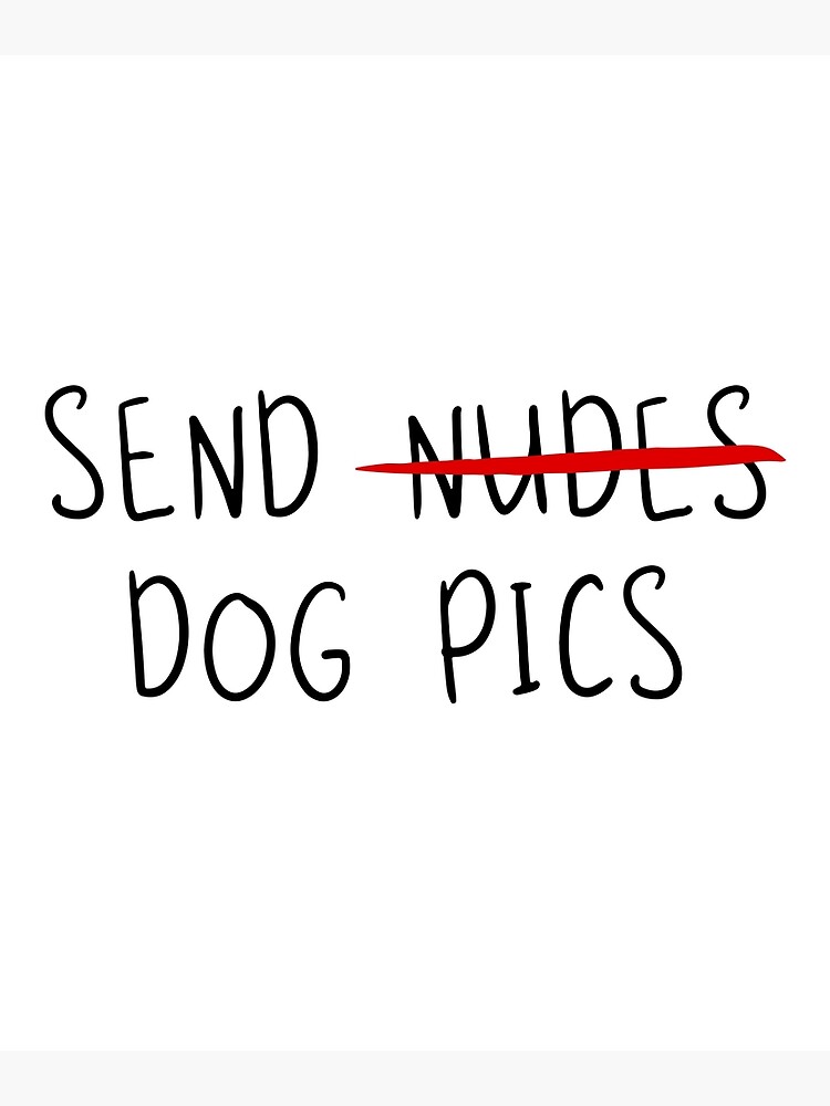 "SEND NUDES - DOG PICS" Poster for Sale by justotherthings Redbubble