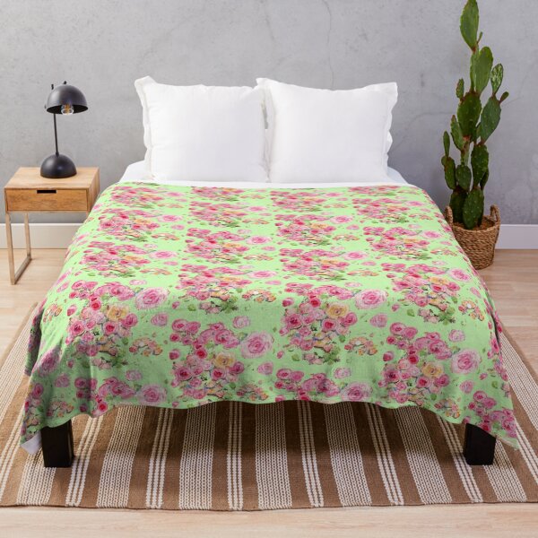 Item preview, Pink Roses on Light Green Background designed and sold by CarolineLembke.