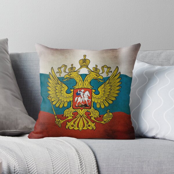 Waving flag of Russia Throw Pillow