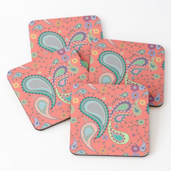 Item preview, Boho Paisley on Coral	 designed and sold by RoxanneG.
