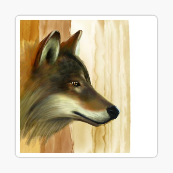 Portrait of a Wolf Sticker