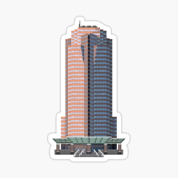 "Nakatomi Pixel Plaza" Sticker for Sale by Rilly579 Redbubble