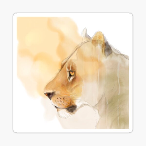 Portrait of a Lioness Sticker
