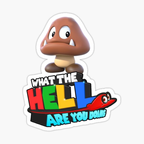 Que demonios estas haciendo goomba Pegatina