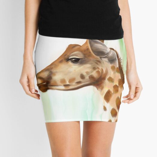 Portrait of a Giraffe Mini Skirt