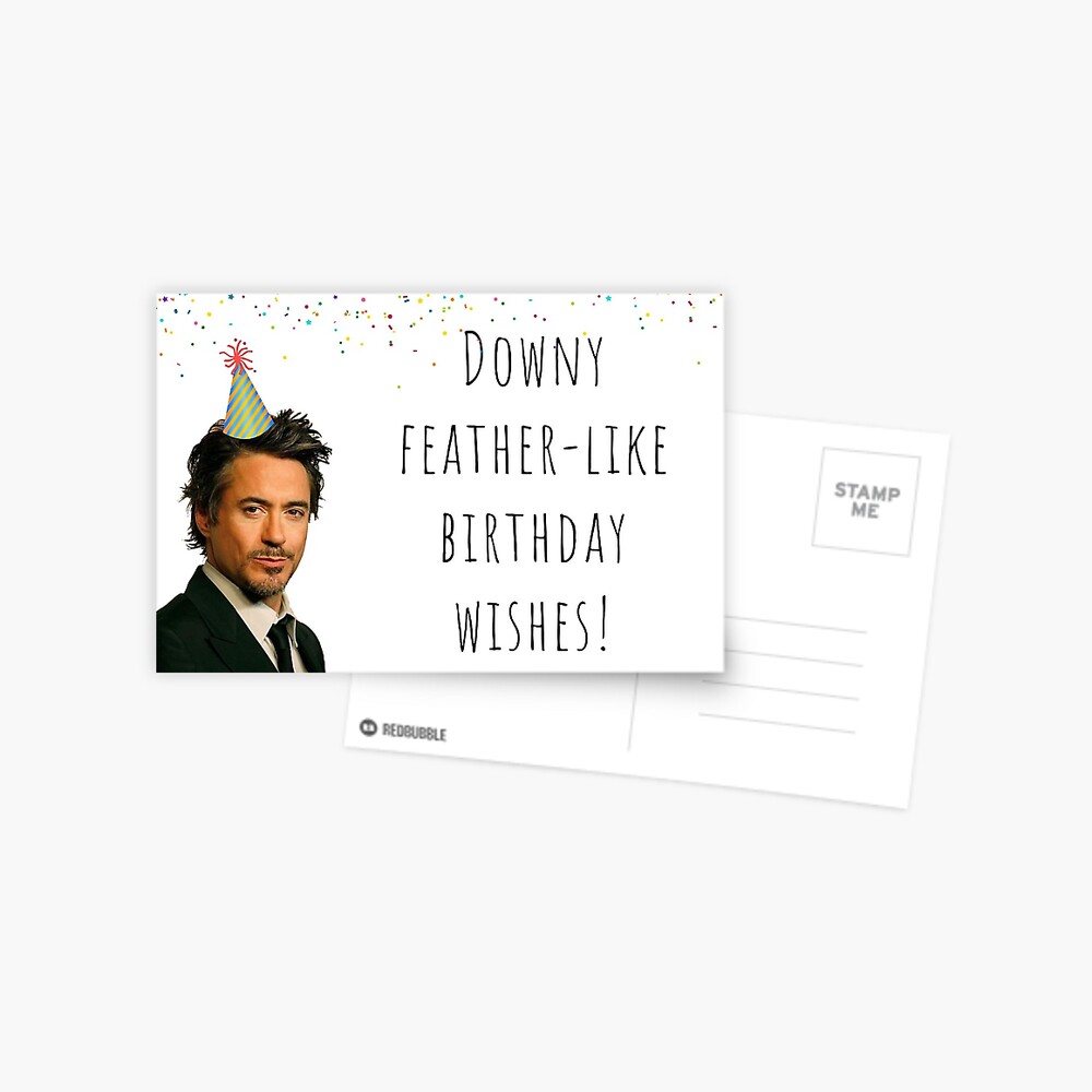 Robert Downey Jr Geburtstagskarte Aufkleberpakete Geschenke Geschenke Ideen Fur Ihn Fur Ihren Besten Freund Freund Freundin Frau Ehemann Grusskarte Von Avit1 Redbubble