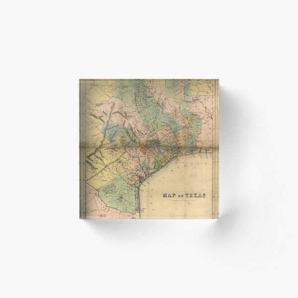 Map of Southeastern Texas (circa 1840) Acrylic Block