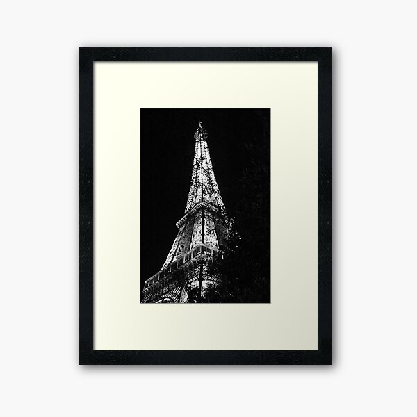 "Eiffel Tower Black and White Paris, FR" Framed Art Print for Sale by